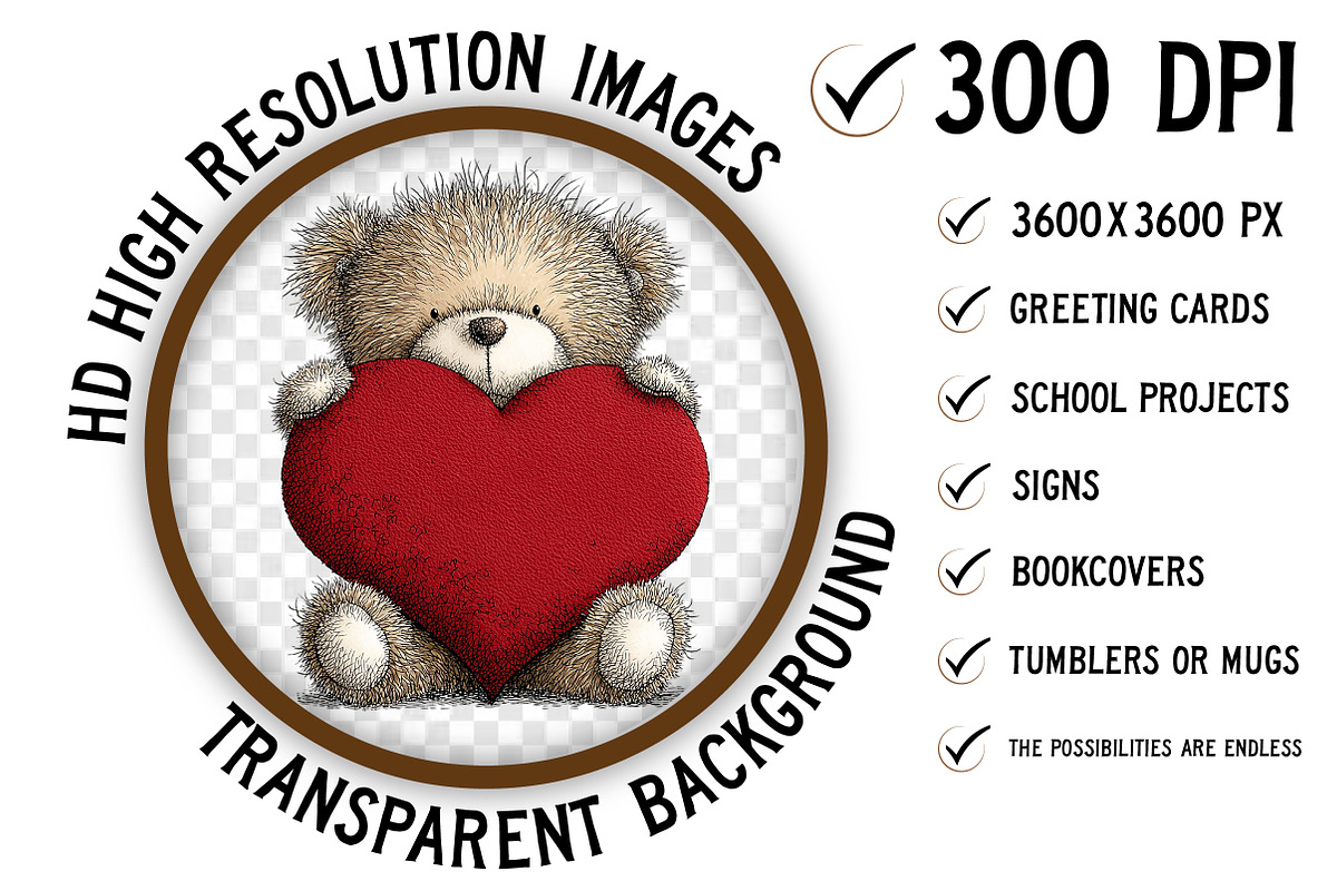 Valentine’s Day Teddy Clipart, an Illustration by Craft Nest (Photo 10 of 11)