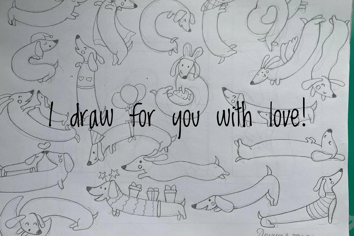 Cute Kawaii Dachshund Dog Character, an Animal Illustration by Palau (Photo 9 of 12)