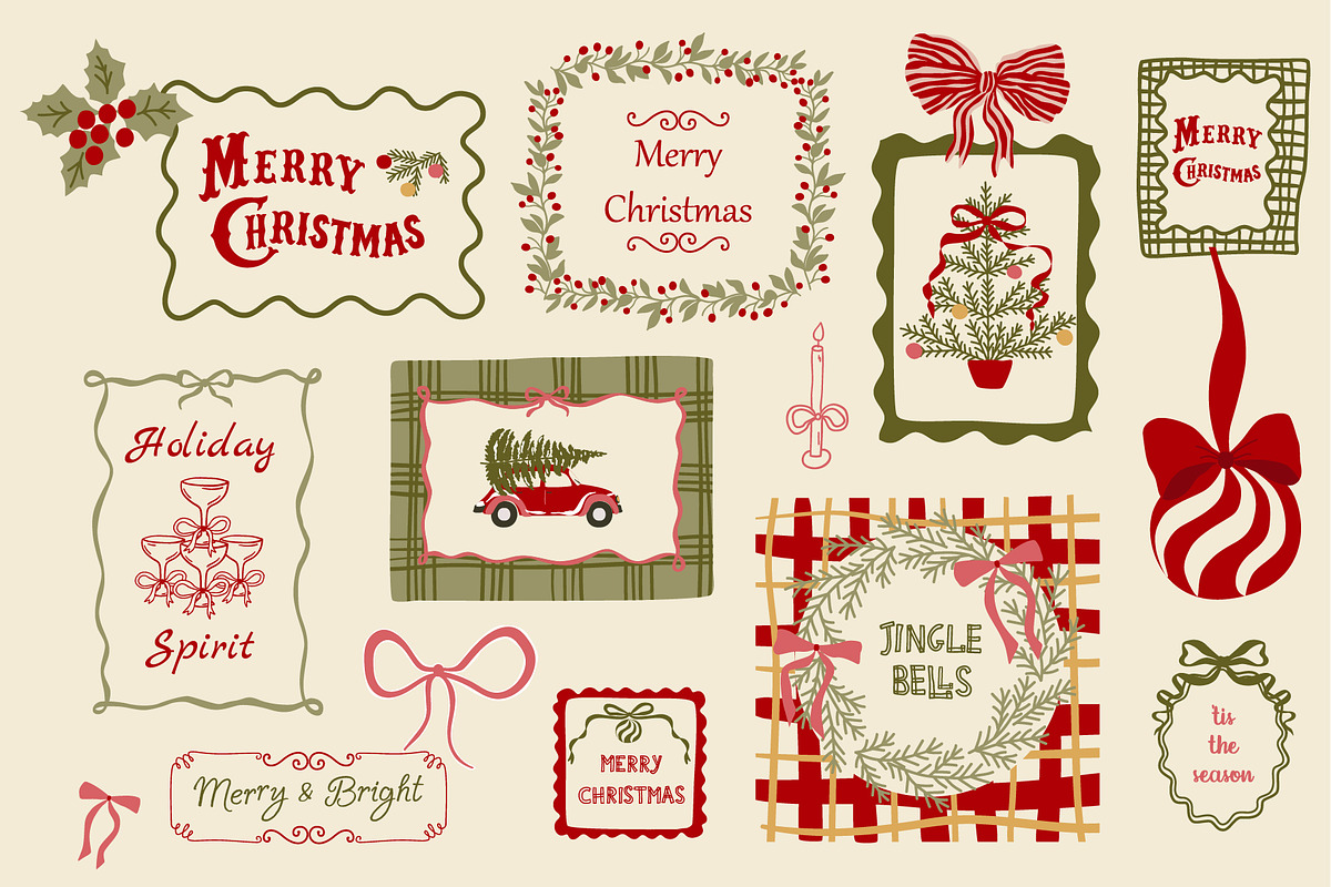 Vintage Christmas clipart & posters, an Object Graphic by Tani Kuzminka (Photo 10 of 13)