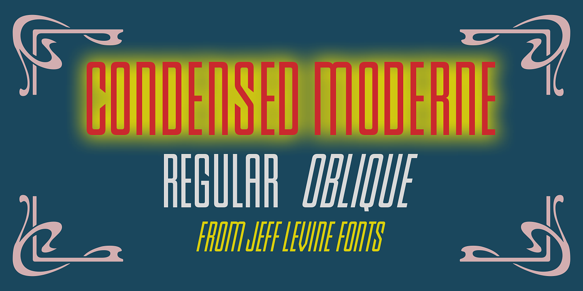 Condensed Moderne JNL, a Sans Serif Font by Jeff Levine Fonts (Photo 1 of 5)