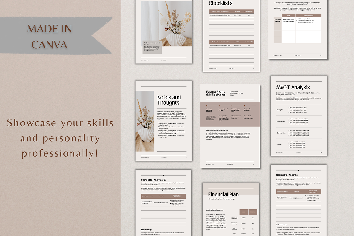 30 Pages Beige Modern Business Plan, a Print Template by TheSimplySereneShop (Photo 4 of 8)