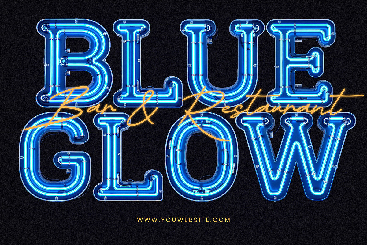 True Neon - Blue Futuristic Font, a Font by AndrewPixelType (Photo 5 of 8)