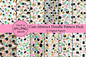 Cute Abstract Doodle Pattern Pack, an Illustration by Designworld