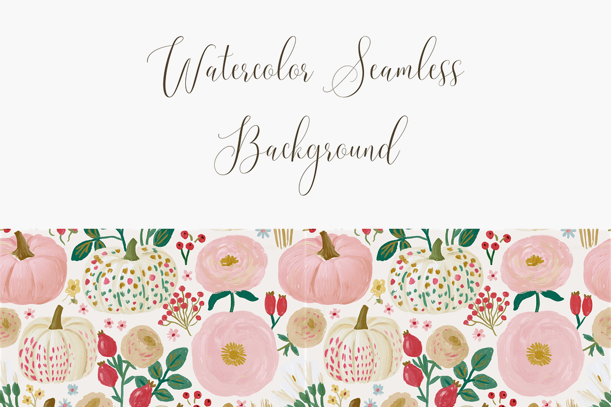 Pumpkin and Floral Seamless Pattern, a Pattern Graphic by Pati Charm Studio (Photo 3 of 6)