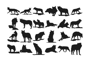 Wolf Silhouettes Set 1 Procreate