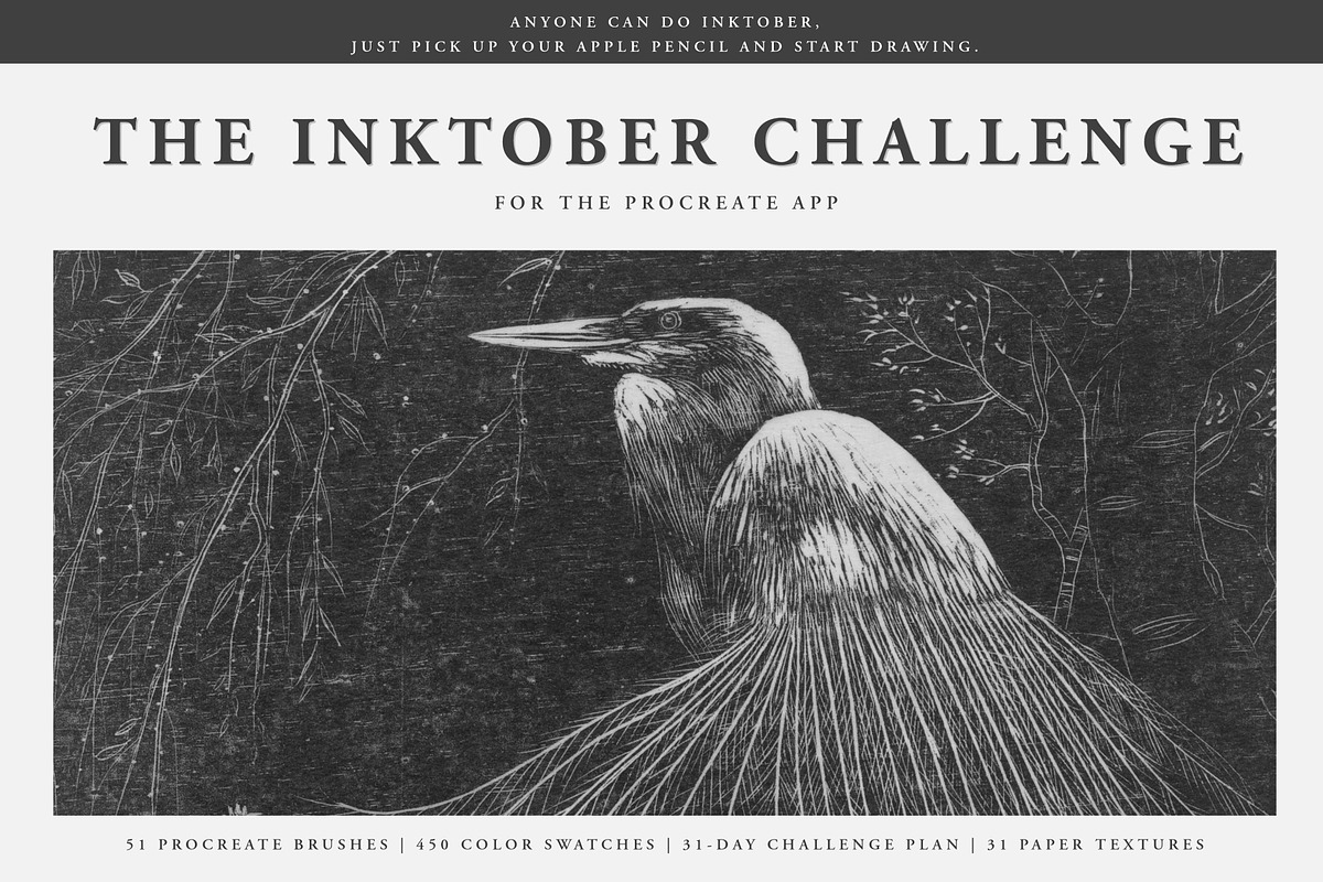 The Inktober Challenge Procreate Kit, a Brush Add-On by Digi Life (Photo 1 of 8)