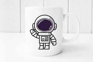 Cute Astronauts Cartoon Clipart