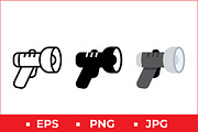 Handheld Flashlight Vector Icon Set, a Solid Icon by Artonix (Thumbnail 1 of 2)
