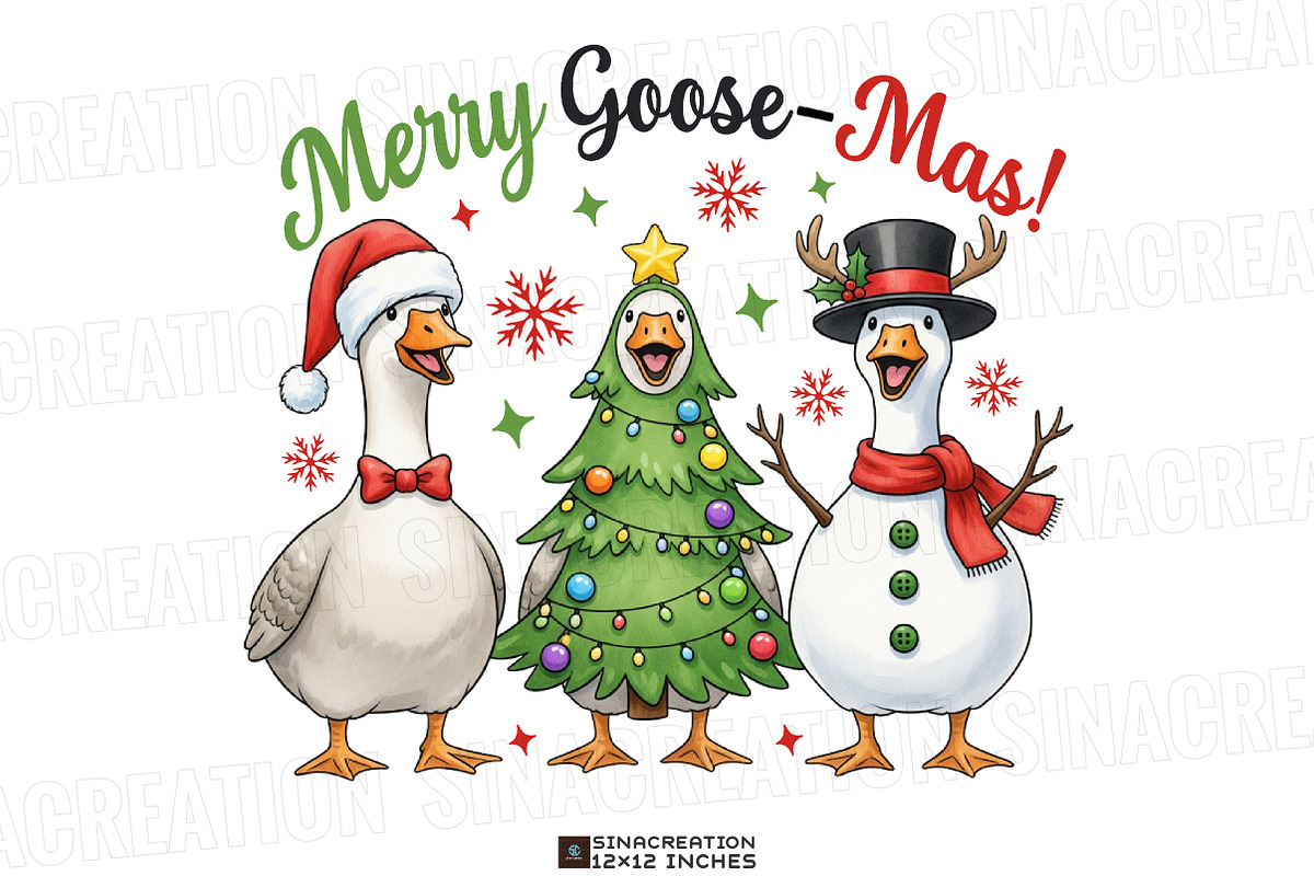 Funny Merry Christmas Png Goose Png, an Illustration by SinaCreation (Photo 1 of 7)