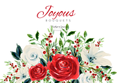 Red Watercolor Flowers & Wreaths, an Illustration by Feather Grace Designs (Thumbnail 14 of 15)