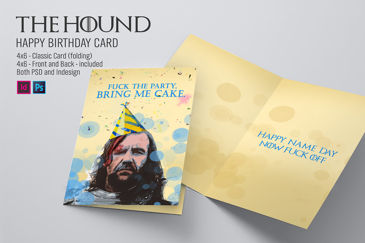 Happy Nameday - The Hound, a Card Template by Shop Mockpro (Photo 2 of 2)