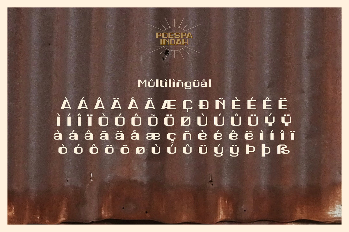 Poespa Indah - Old Type, a Sans Serif Font by ikiiko (Photo 6 of 6)