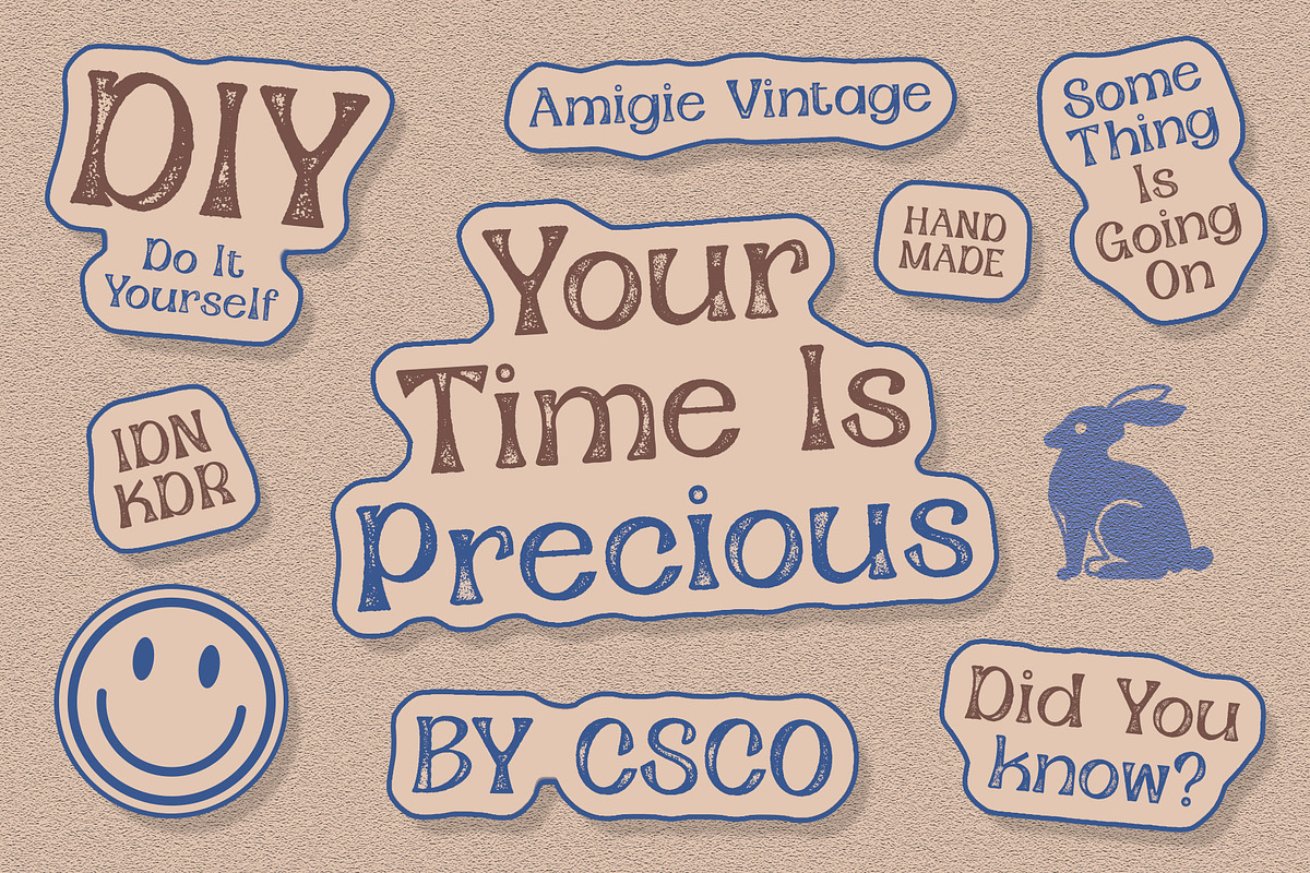 Amigie Vintage, a Sans Serif Font by Craft Supply Co. (Photo 5 of 8)