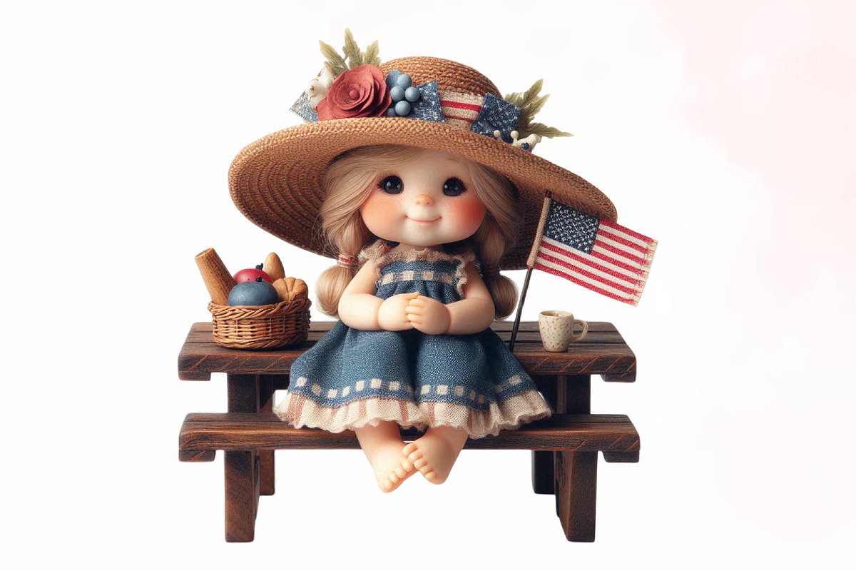 4th of July Cute Gnome Girl Clipart, an Illustration by Designking (Photo 4 of 5)