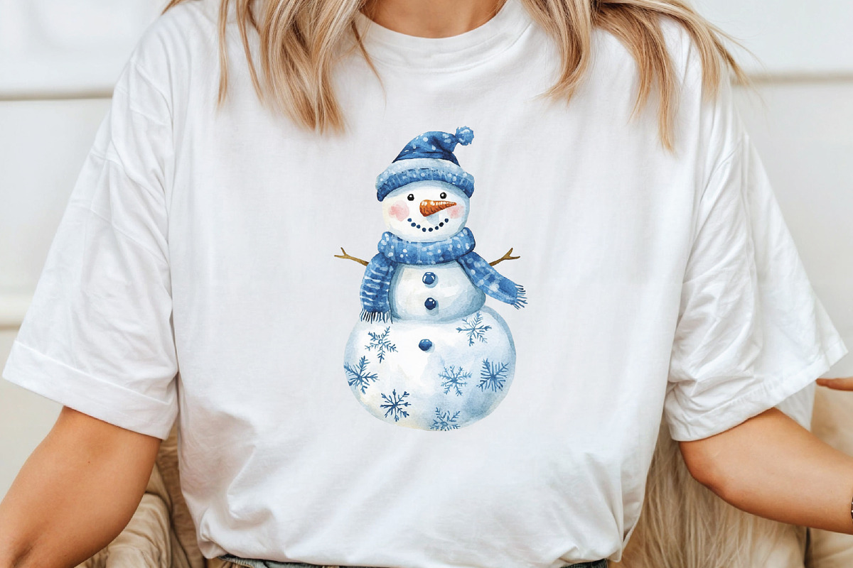 Watercolor Christmas Snowman Clipart, a Work Illustration by CraftArtStudio (Photo 4 of 6)