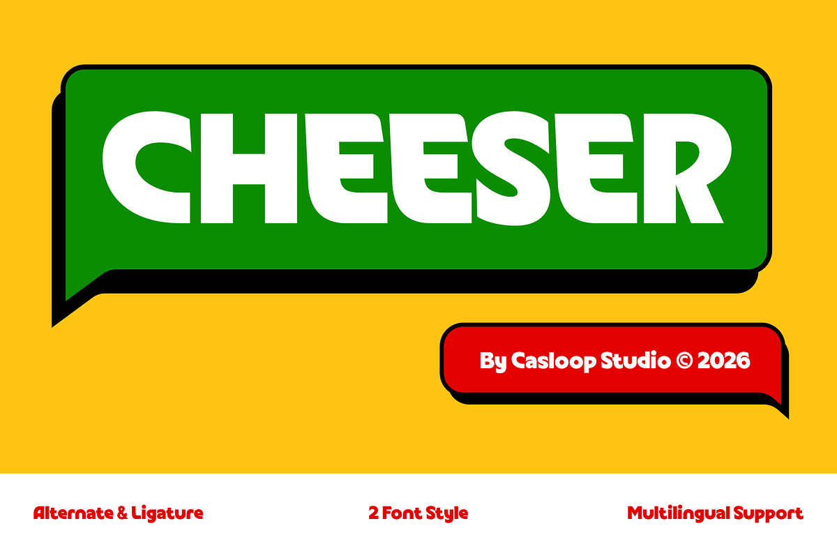Cheeser – Stylistic Display Font, a Sans Serif Font by Casloop Studio (Photo 1 of 10)