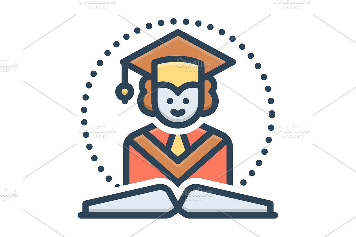 Graduation graduate color icon, a Duotone Icon by Creative priyanka
