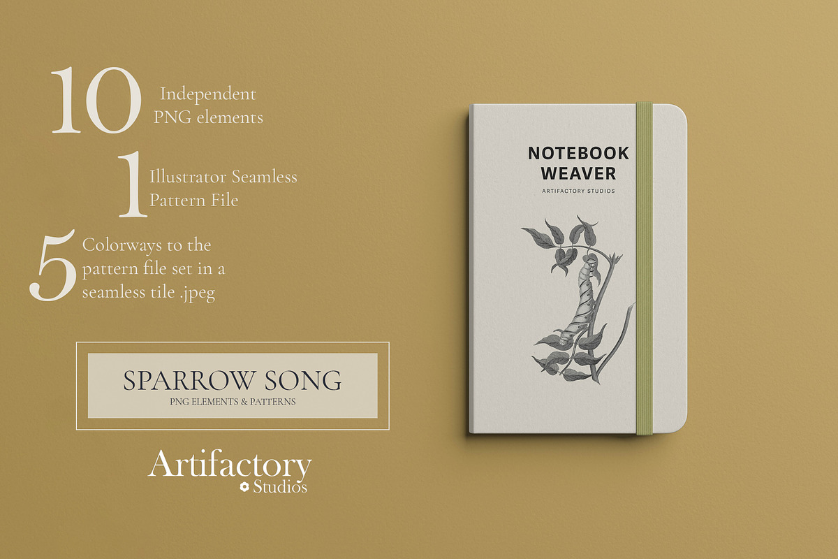 Sparrow Song PNG Element Bundle, a Pattern Graphic by Artifactory Studios (Photo 3 of 9)