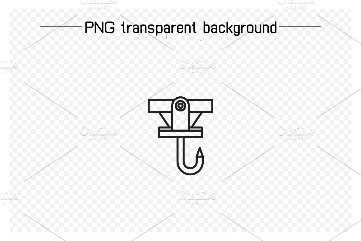 Crane Hook Line Icons Set, an Outline Icon by Designfour (Photo 3 of 7)