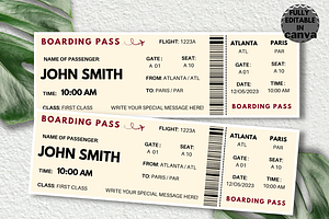 Editable Boarding Pass Template