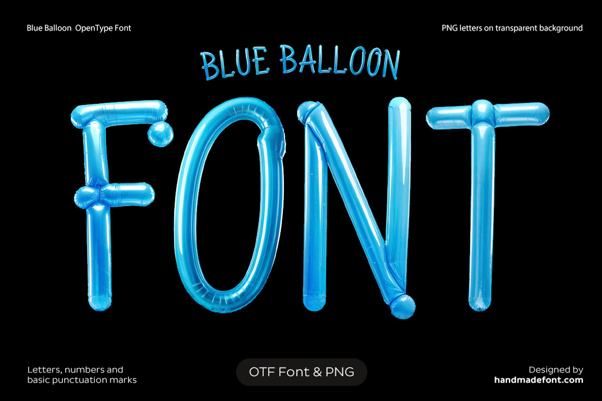 Blue Balloon Font, a Handwritten Font by Handmadefont (Photo 1 of 10)