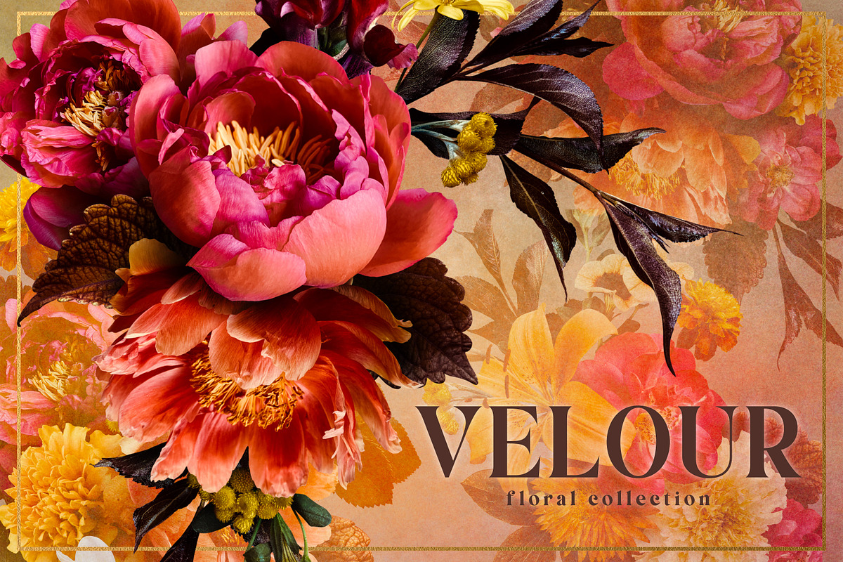 Velour Floral Clip Art Collection, an Object Graphic by Eclectic Anthology (Photo 5 of 9)