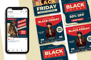 Black Friday Instagram Post Template, a Social Media Template by Artnivora.Std