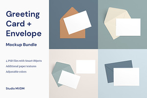 Greeting Card Envelope Mockup Bundle