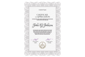 Multipurpose Template Certificate