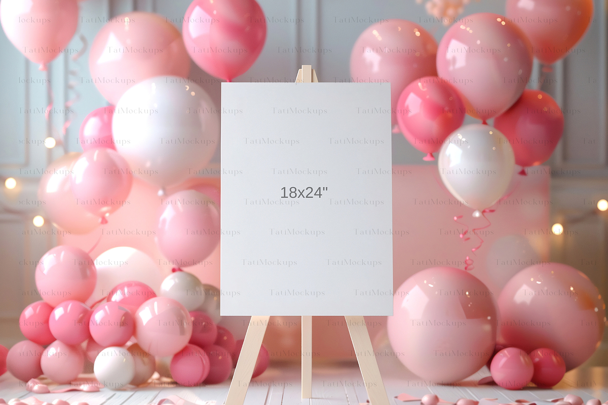 Pink Welcome Sign Mockup, 18x24 Mock, a Product Mockup by TatiMockup (Photo 2 of 5)