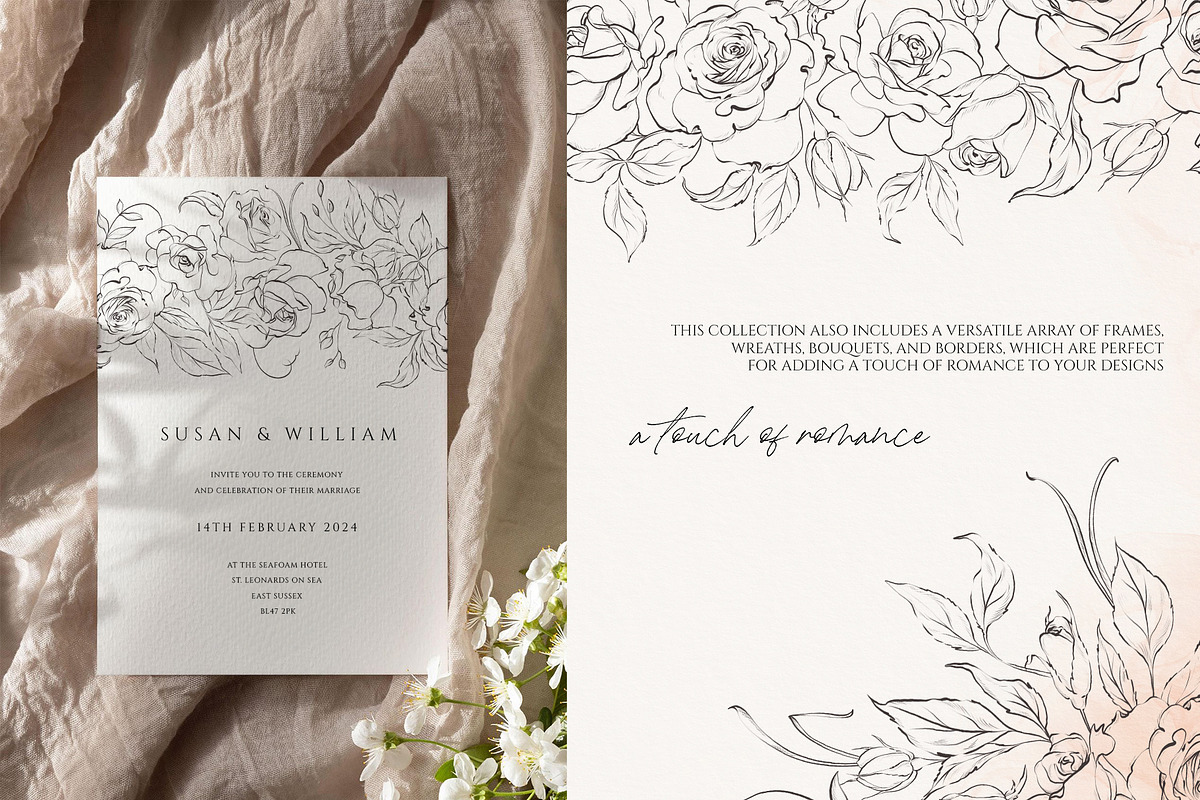 ROSE line art floral collection, a Decorative Illustration by Yuliia Lashevska (Photo 4 of 10)