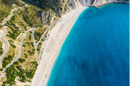 Myrtos beach with blue bay on, a Nature Photo by Igor Tichonow