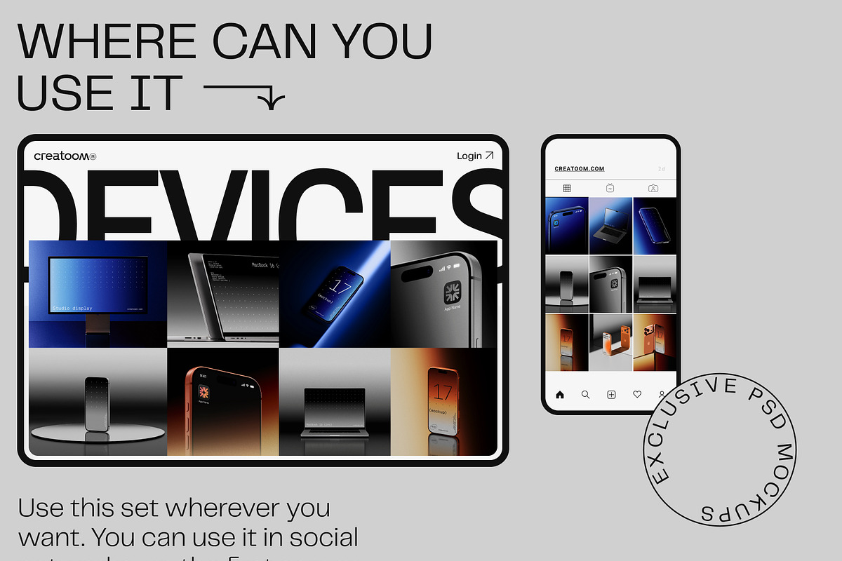 Apple device mockups v3, a Device Mockup by Creatoom (Photo 10 of 12)