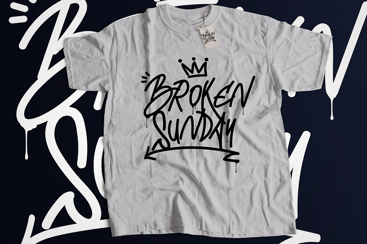 Broken Sunday - Stylish Graffiti, a Font by figuree studio (Photo 6 of 8)