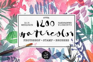 1200+ Watercolor PS Stamp Brushes