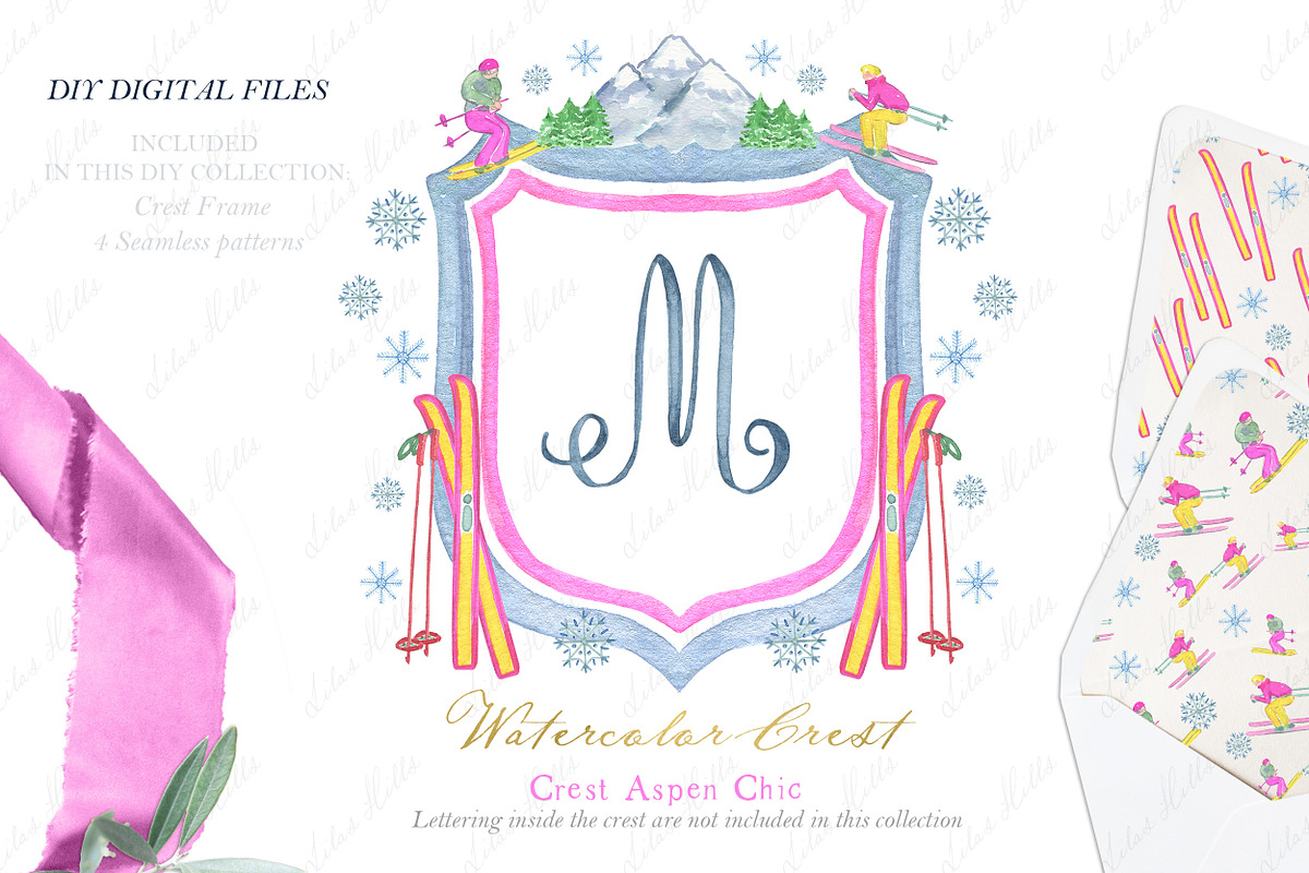 Watercolor Crest Aspen Chic Crest, a Graphic by LABFcreations (Photo 1 of 4)