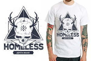 Homeless 2 Vector Dotwork Skull