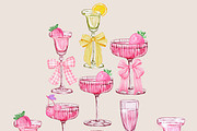 Pink cocktails hand drawing, a Food Illustration by Julia Bogdan (Thumbnail 6 of 6)