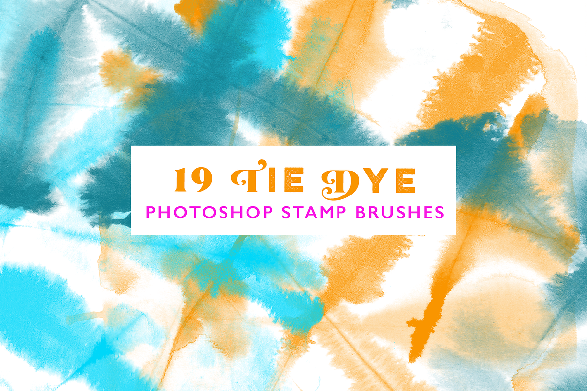 19 Tie Dye Photoshop Stamp Brushes, a Brush Add-On by CC CREATIVE CO (Photo 10 of 10)