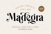 Madegra Serif (9 Weight Font Styles), a Serif Font by Letterhend Studio (Thumbnail 1 of 10)