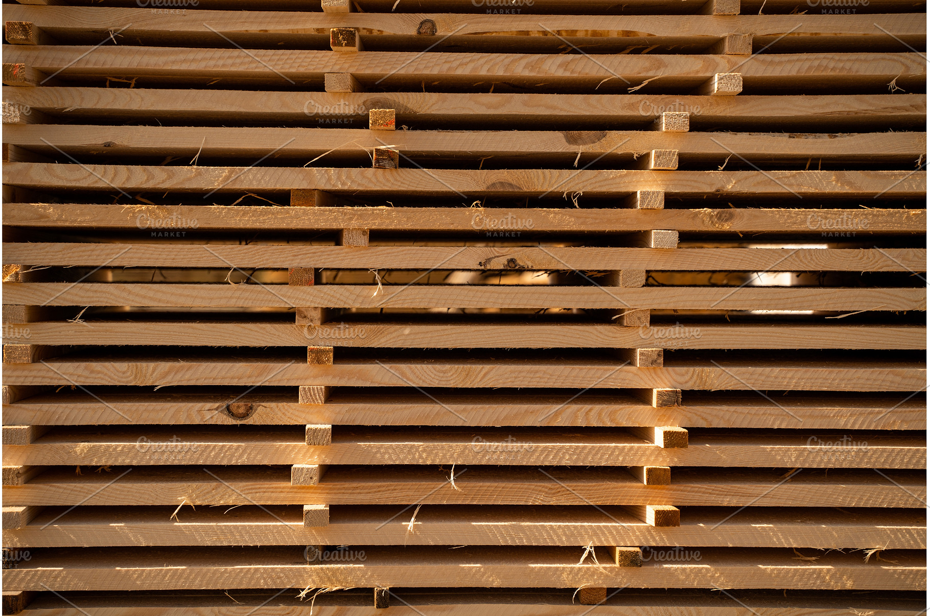 Horizontal stack of timber boards, an Industrial Photo by volodymyrshtun13795