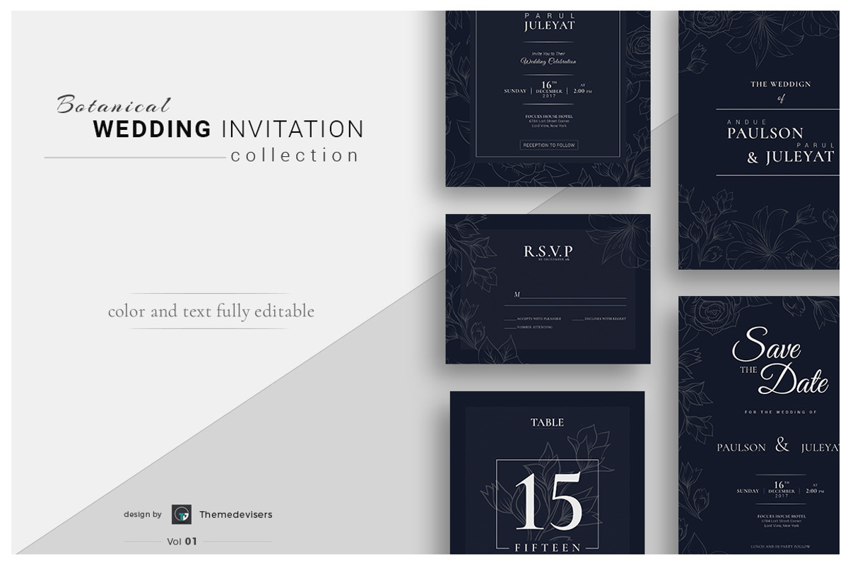 Wedding Invitation Suite, an Invitation Template by ThemeDevisers (Photo 1 of 3)