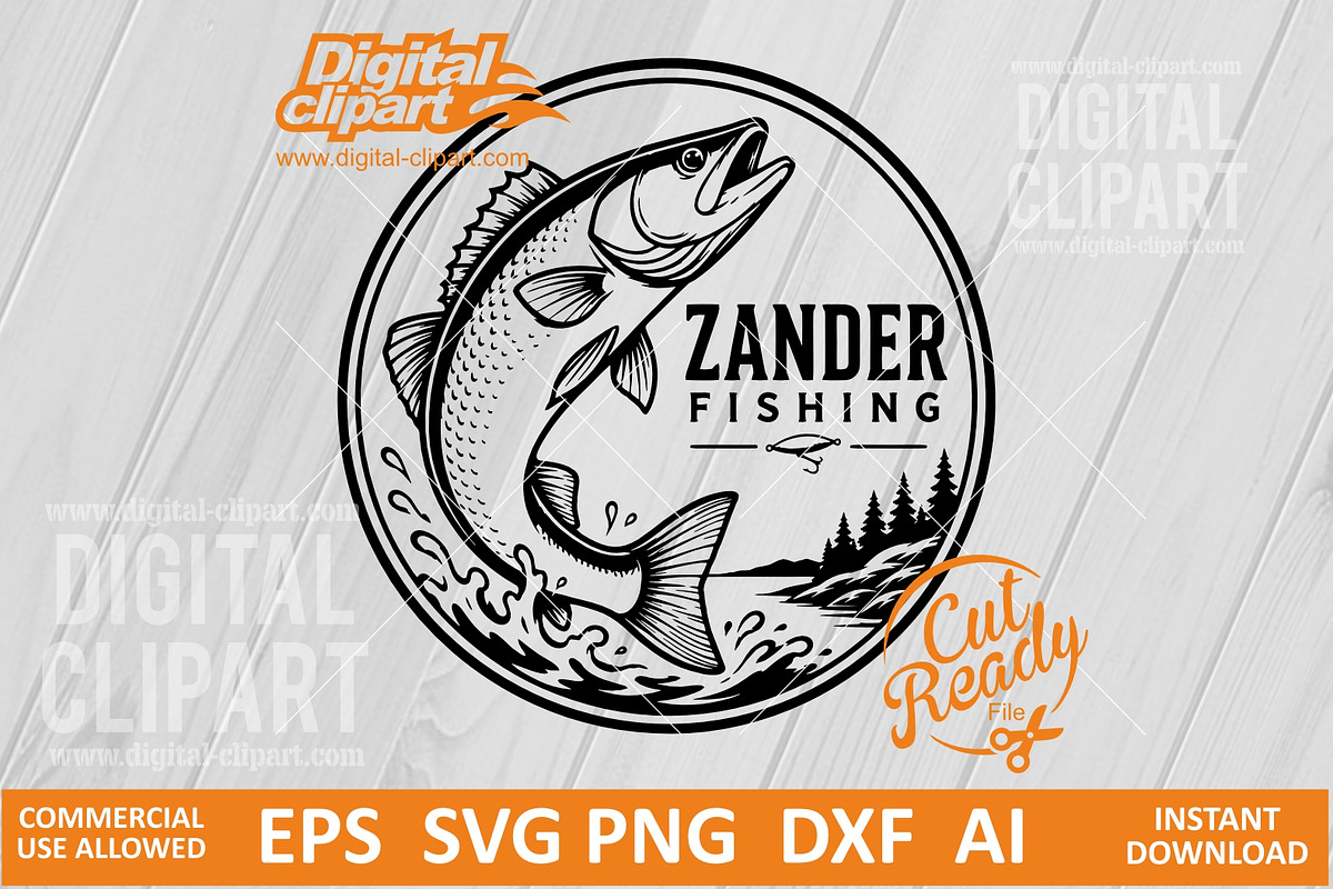 Trout Fishing SVG, a Sport Illustration by Digital-Clipart