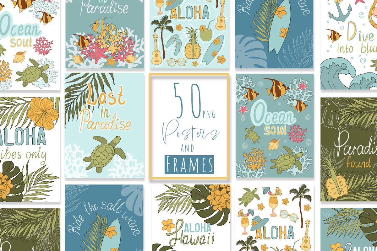 Aloha Hawaii Posters, a Decorative Illustration by Mari_Caliart (Photo 1 of 12)