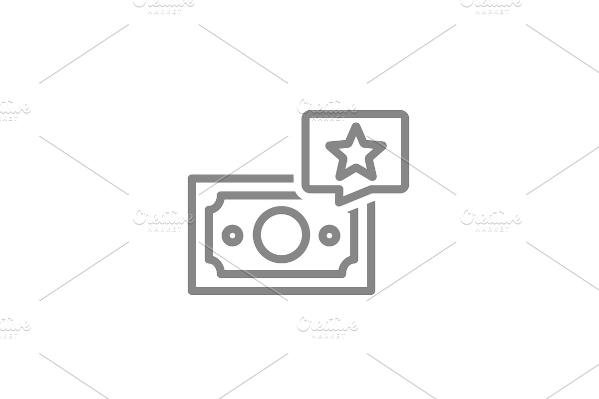 Money with star in speech bubble, an Object Illustration by GraphiShop
