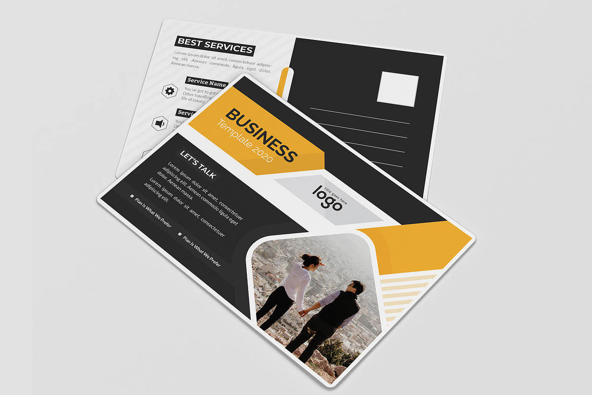 Yellow & Black Post Card Design, a Card Template by ZAAS (Photo 1 of 5)