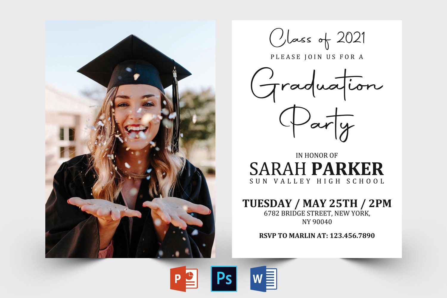 Graduation Announcement Template, a Card Template by Designscozy