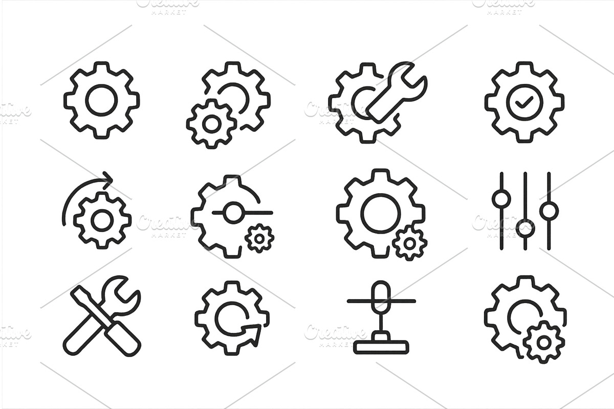 Vector illustration of various gears, an Illustration by ZinetroN