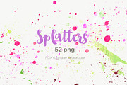 Watercolor paint brush splatters ink, a Texture Graphic by FOXYdigitalart (Thumbnail 8 of 9)