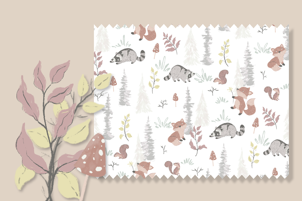 Woodland Cute Animals Pattern, a Pattern Graphic by Lady Bruniere Design (Photo 8 of 15)